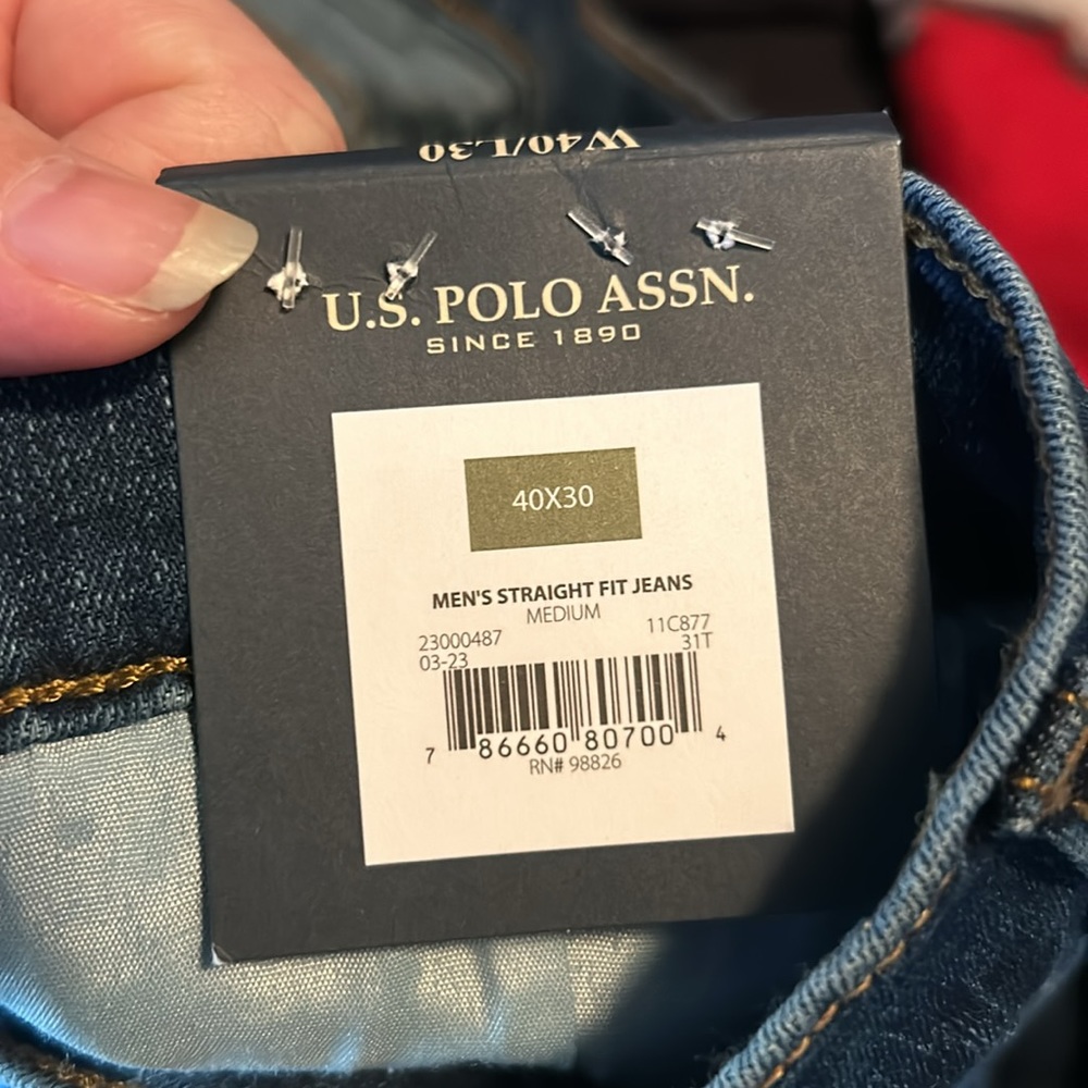 U.S.POLO ASSN. straight leg medium mens blue jeans - Picture 9 of 11